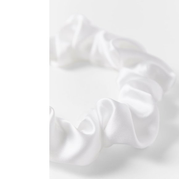 ZARA 100% MULBERRY SILK WHITE GATHERED BRIDAL HEADBAND main image 4